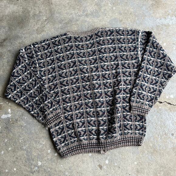 Vintage Y2K abstract pattern cardigan knit sweater - Picture 4 of 5